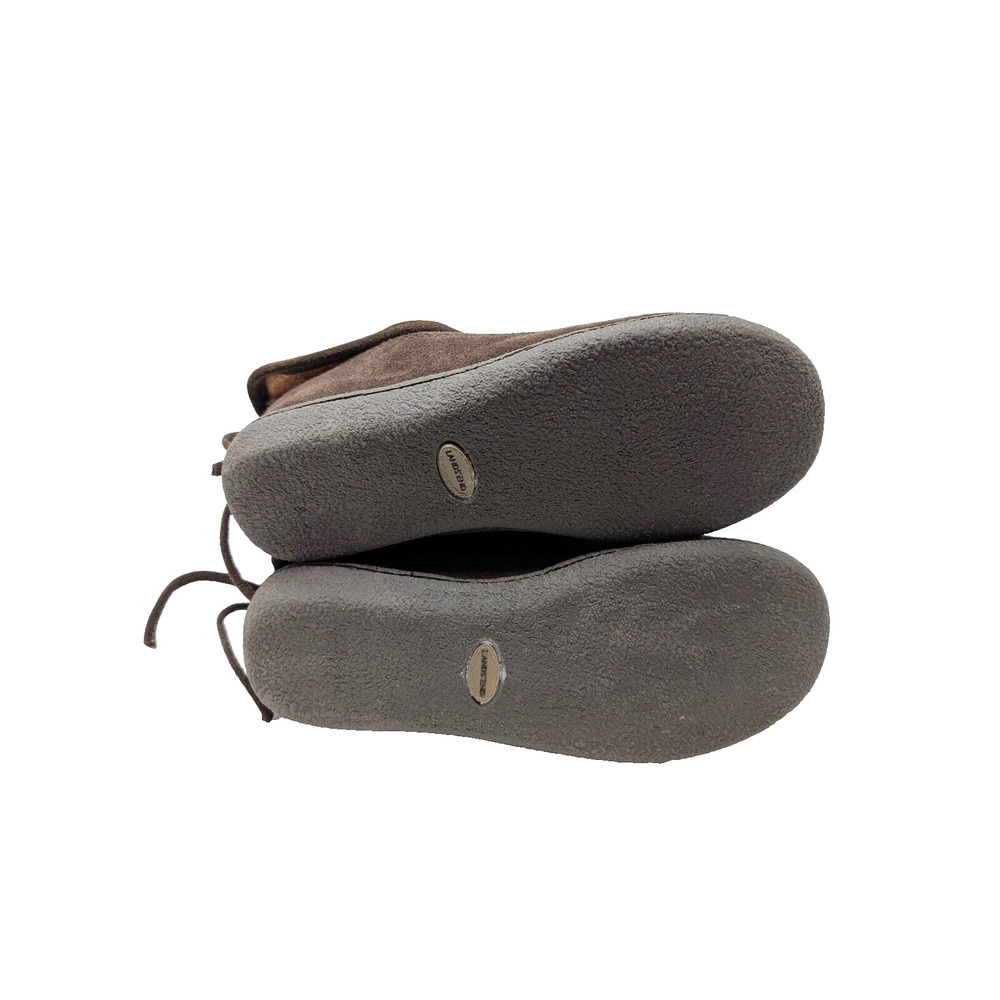 Lands End Brown Suede Shearling Clog Slip On Slippers Women's Size 7 New - Picture 9 of 12